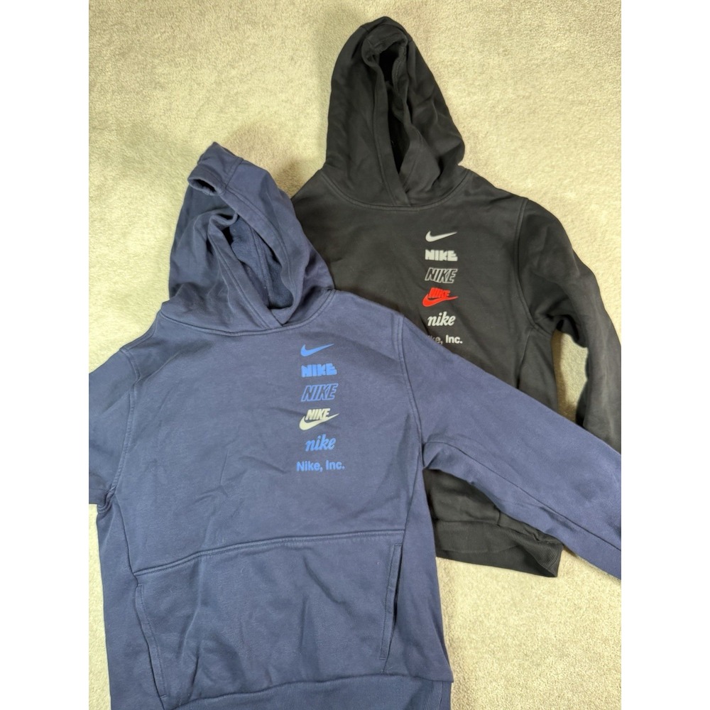 Nike Youth Hoodie Long Sleeve Pullover Sweatshirt Black & Blue Size XL Lot of 2